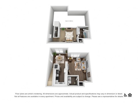 Floor plan for studio, 1 bath, 935 sqft